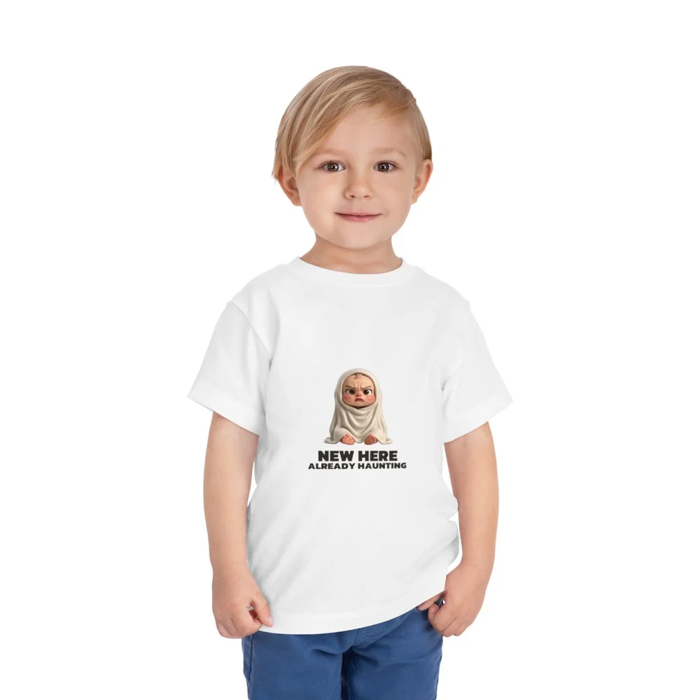 New Here. Already Haunting. — Toddler tee from The Cranky Baby