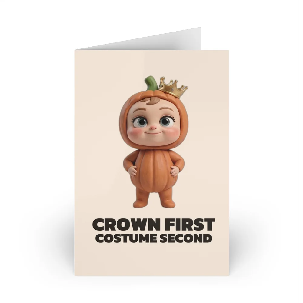 Crown First. Costume Second. — Greeting card from The Cranky Baby